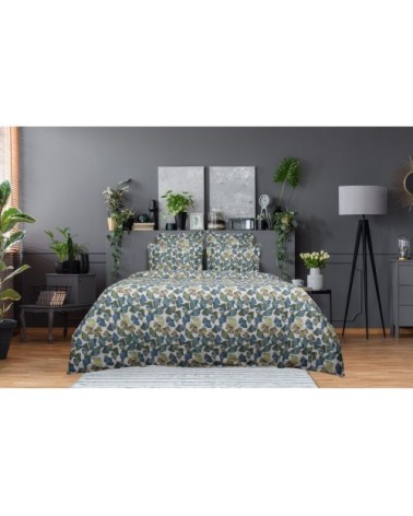 Drap housse satin de coton 140x190 cm imprimé Ginkgo