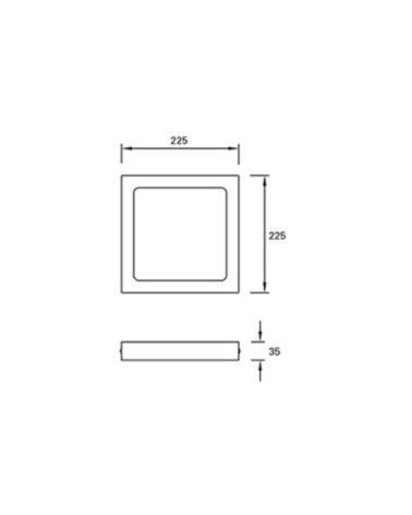 Plafonnier LED IP23 15,5W 3000K 225Mm Blanc