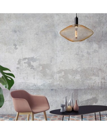 Suspension en métal doré