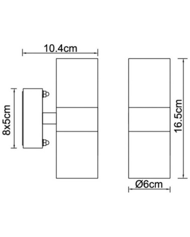 Projecteur extérieur en métal argenté