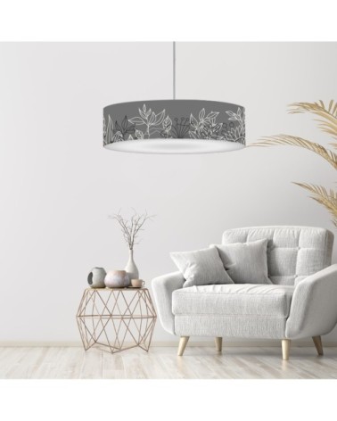 Abat-jour suspension gris D 60 cm