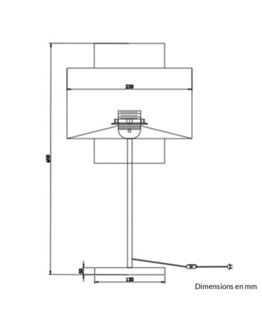 Lampe de table en métal naturel