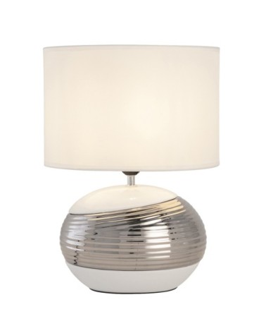 Lampe de table en ceramic argente