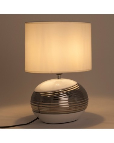 Lampe de table en ceramic argente