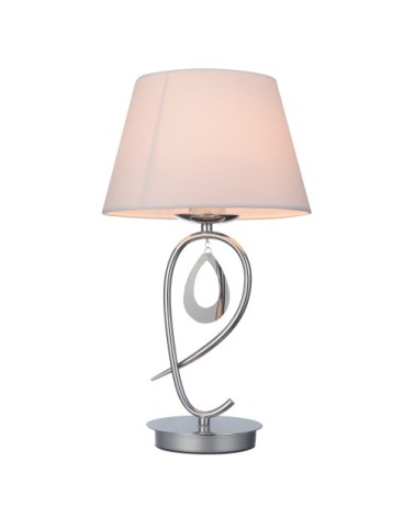 Lampe de table en métal argente