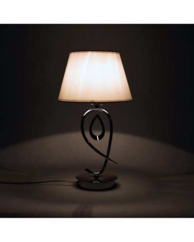 Lampe de table en métal argente