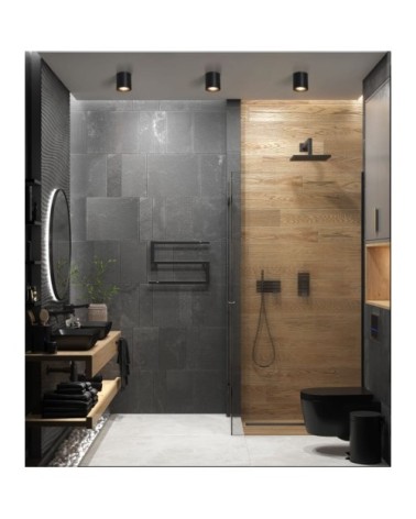 Spot de Plafond Surface Tubulaire pour Ampoule GU10 Noire 85mm