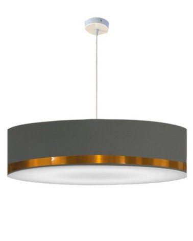 Suspension Jonc Gris et Cuivre Ø 65 x H 25