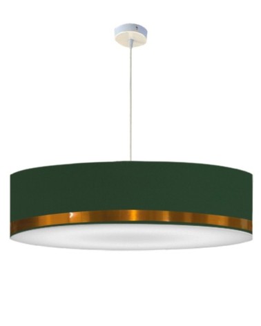 Suspension Jonc Vert et Cuivre Ø 65 x H 25