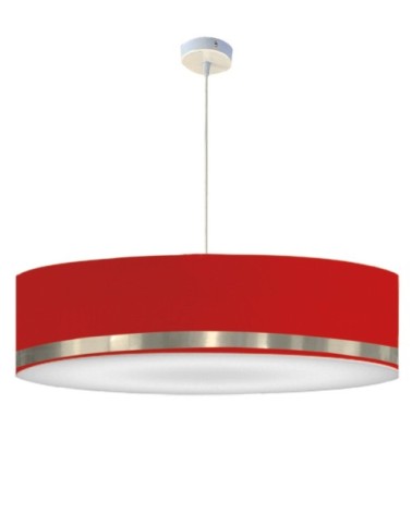 Suspension Jonc Rouge et Aluminium Ø 65 x H 25