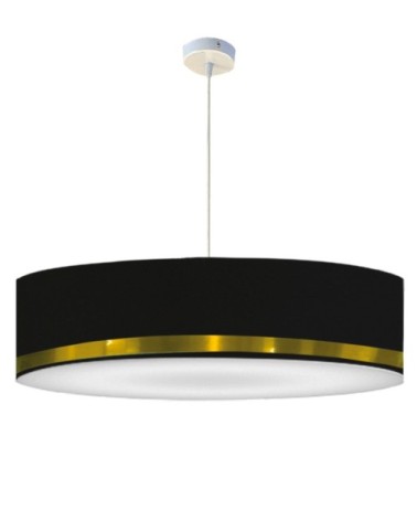 Suspension Jonc Noir et Or Ø 65 x H 25