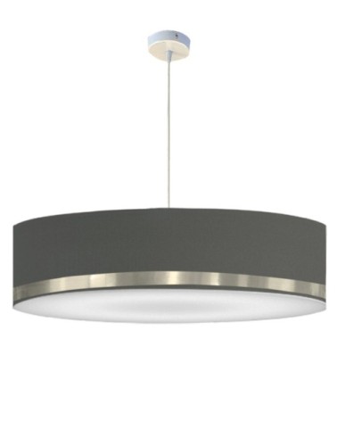 Suspension Jonc Gris et Aluminium Ø 65 x H 25