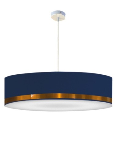 Suspension Jonc Bleu et cuivre Ø 65 x H 25