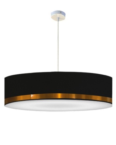 Suspension Jonc Noir et Cuivre Ø 65 x H 25