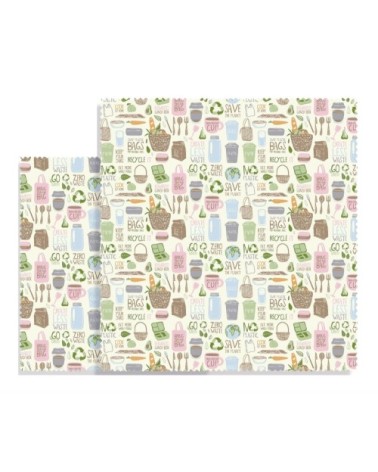Set de 2 feuilles emballage alimentaire 25 x 28 cm   33 x 35,5 cm