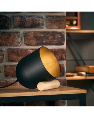 Lampe de table en métal noir