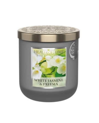 Petite bougie jarre à la cire de soja freesia et jasmin blanc