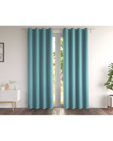 Paire de rideaux 135x260 en coton bleu orage