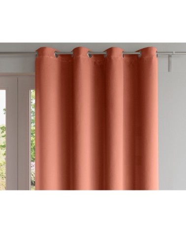 Paire de rideaux 135x180 en coton rouge tomette