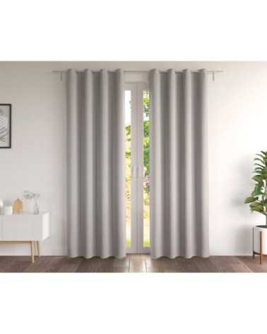 Paire de rideaux 135x180 en coton gris perle