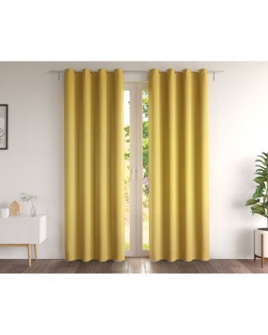 Paire de rideaux 135x180 en coton jaune curry