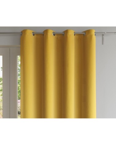 Paire de rideaux 135x180 en coton jaune curry