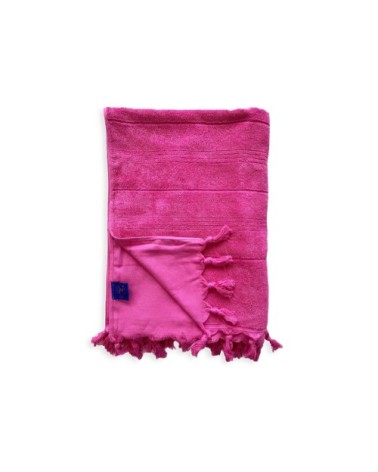 Fouta Hammam éponge bouclette rose fuchsia  90 x 160