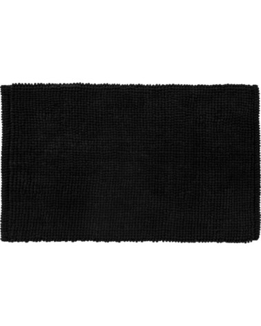 Tapis de bain en polycoton uni noir 50x80cm
