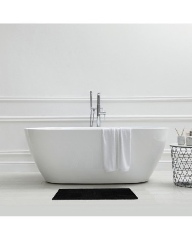Tapis de bain en polycoton uni noir 50x80cm