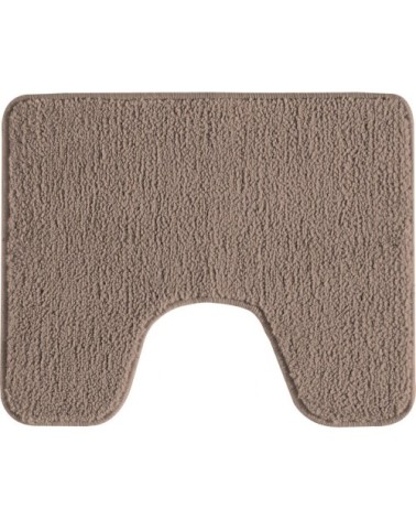 Tapis de toilette en polyester uni taupe 50x40cm
