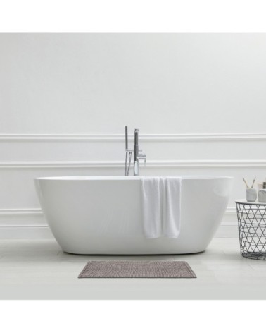 Tapis de bain en polycoton uni taupe 50x80cm