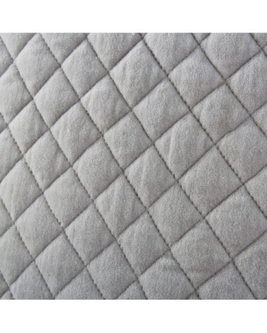 Coussin en coton gris effet velours à motifs 60x60