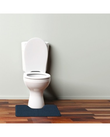 Tapis de toilette en polyester uni marine 50x40cm