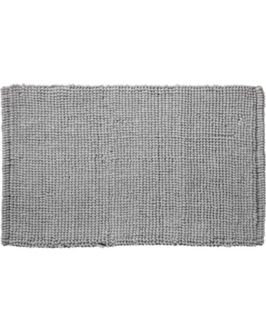Tapis de bain en polycoton uni gris 50x80cm