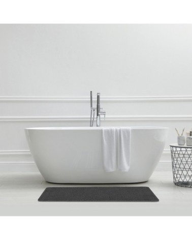 Tapis de bain en polyester uni chocolat 60x120cm