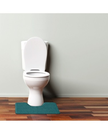 Tapis de toilette en polyester uni bleu paon 50x40cm