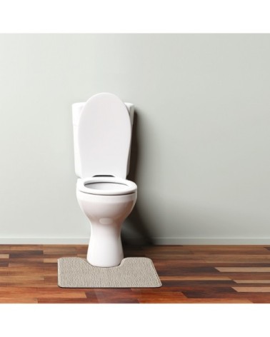 Tapis de toilette en polyester uni ecru 50x40cm