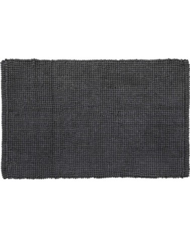 Tapis de bain en polycoton uni anthracite 50x80cm