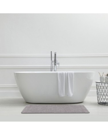 Tapis de bain en polyester uni gris 60x120cm