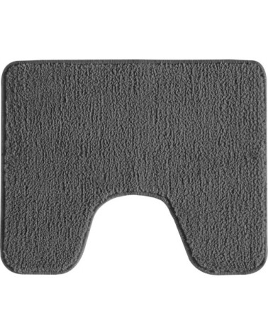 Tapis de toilette en polyester uni anthracite 50x40cm