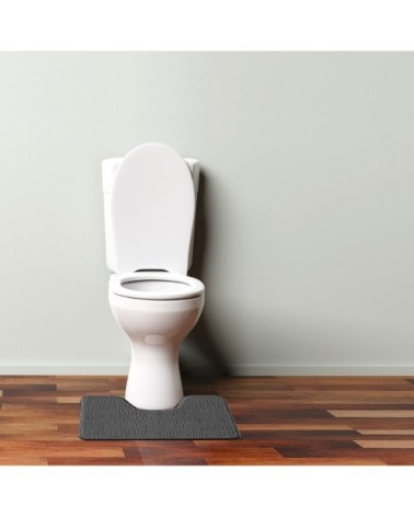 Tapis de toilette en polyester uni anthracite 50x40cm