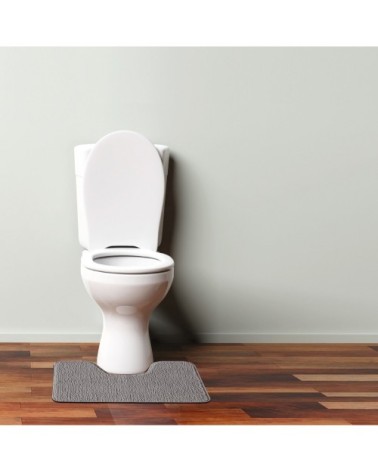 Tapis de toilette en polyester uni gris 50x40cm