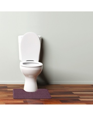 Tapis de toilette en polyester uni violine 50x40cm