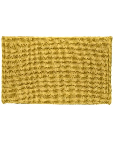 Tapis de bain en polycoton uni jaune 50x80cm
