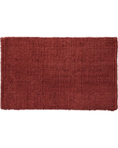 Tapis de bain en polycoton uni terracotta 50x80cm
