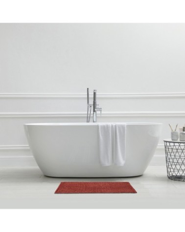 Tapis de bain en polycoton uni terracotta 50x80cm