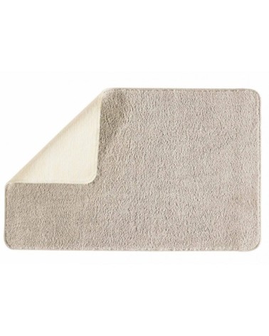 Tapis de bain en polyester uni ecru 50x80cm