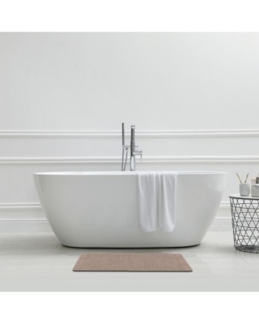 Tapis de bain en polyester uni taupe 50x80cm