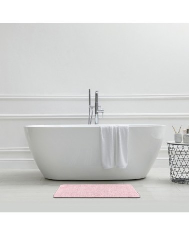 Tapis de bain en polyester uni rose 50x80cm