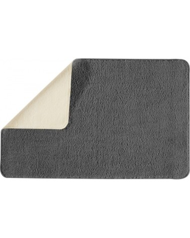 Tapis de bain en polyester uni anthracite 50x80cm